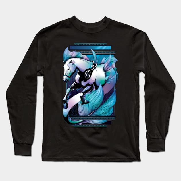 Hippocampus - Horse Mermaid Long Sleeve T-Shirt by redappletees